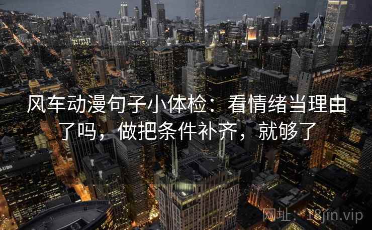 风车动漫句子小体检：看情绪当理由了吗，做把条件补齐，就够了  第2张